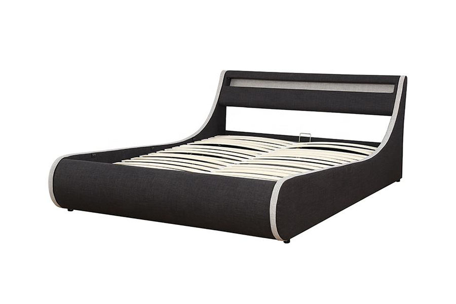 1408-1G Linteo-Fabric Mollis Lignea Frame Ottoman Storage Upholstered Bed Frame