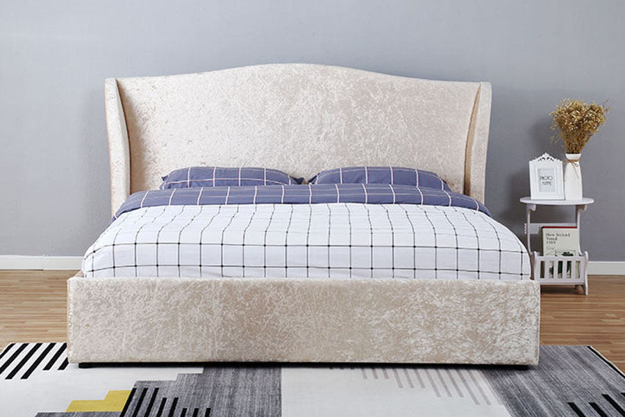 1320G Campaniae-Velvet Ostrearum-Finish Ottomanicum ascensum repono Bed Frame