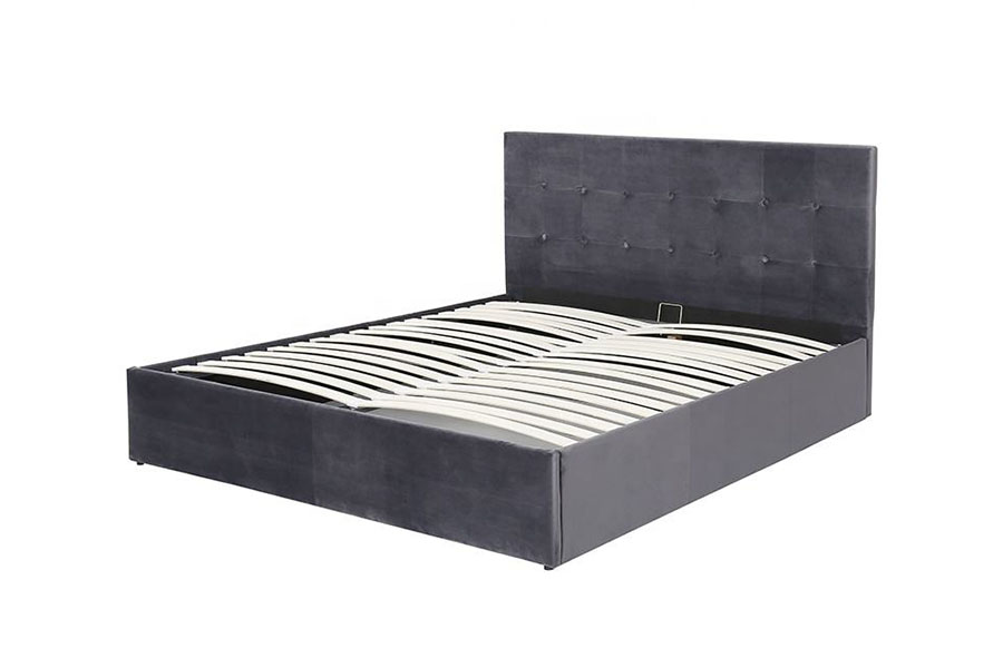 1407G Flexibile-Operatio Velvet Gas Leva lignea at ascensum lectum Frame