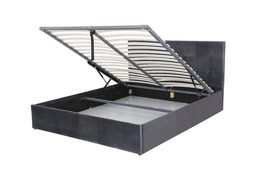 1407G Flexibile-Operatio Velvet Gas Leva lignea at ascensum lectum Frame