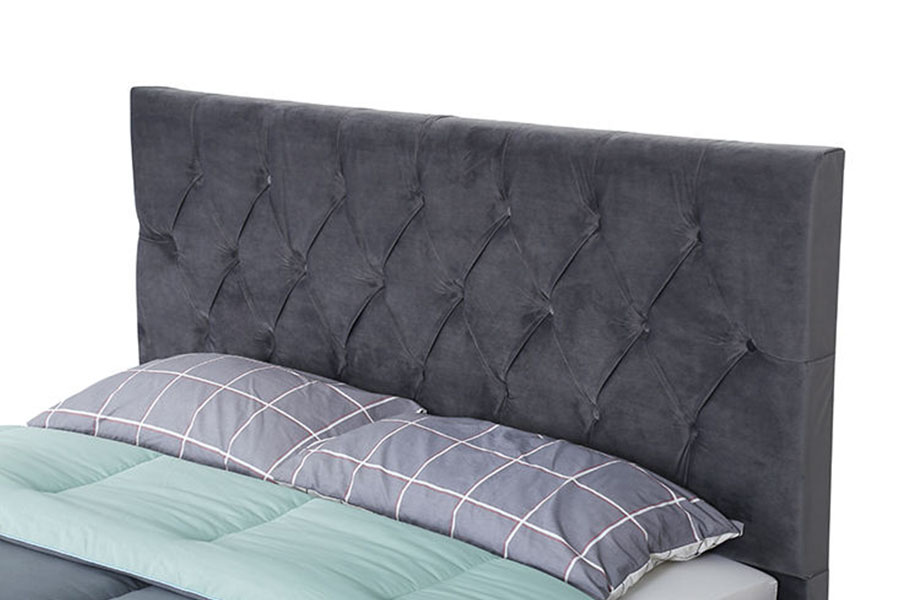 1406D Velvet Rex ligneus-Base Drawer Upholstered Storage Bed Frame