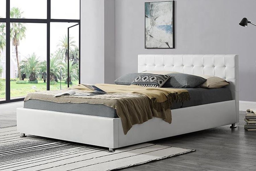 1405G Nigrum Faux-PU Leather Indoor Ottomanicum ascensum repono Bed Frame