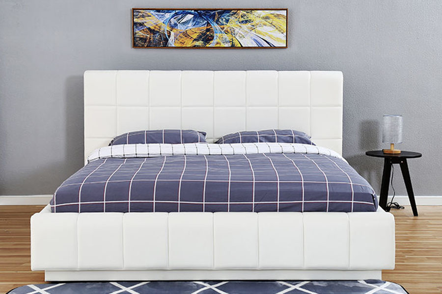 1305G Tres-DUXERIT White-P Leather PRAECLUSIO cubiculo ascensum lectum Frame