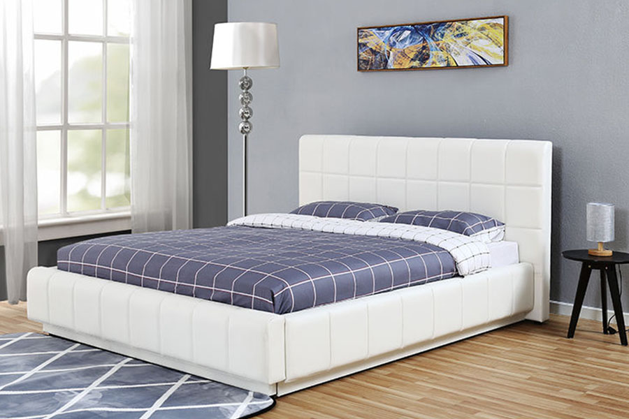 1305G Tres-DUXERIT White-P Leather PRAECLUSIO cubiculo ascensum lectum Frame