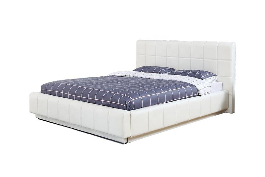 1305G Tres-DUXERIT White-P Leather PRAECLUSIO cubiculo ascensum lectum Frame