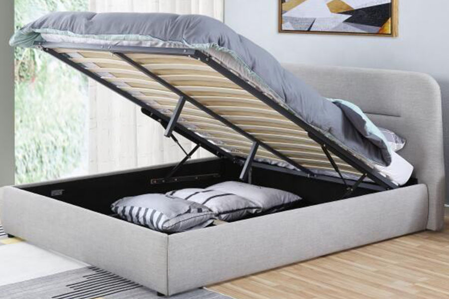 1388G Concave-Ravine DUXERIT Fabric Gas Leva Rex ascensum Repono Bed Frame