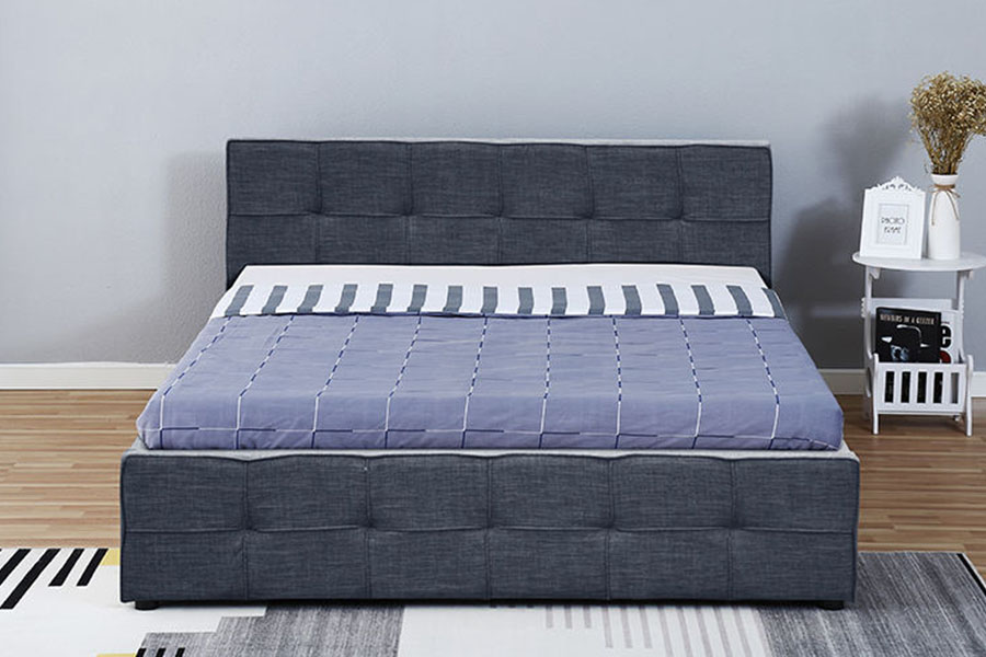 1295G Panel-Headboard Fabricae Reginae Upholstered Ottomanicum at Bed Frame