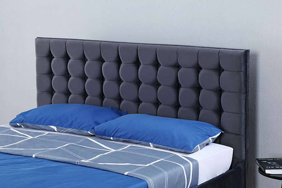 1354G Velvet Tufted Panel Solid-Wood Regis Ottoman Repono Bed Frame