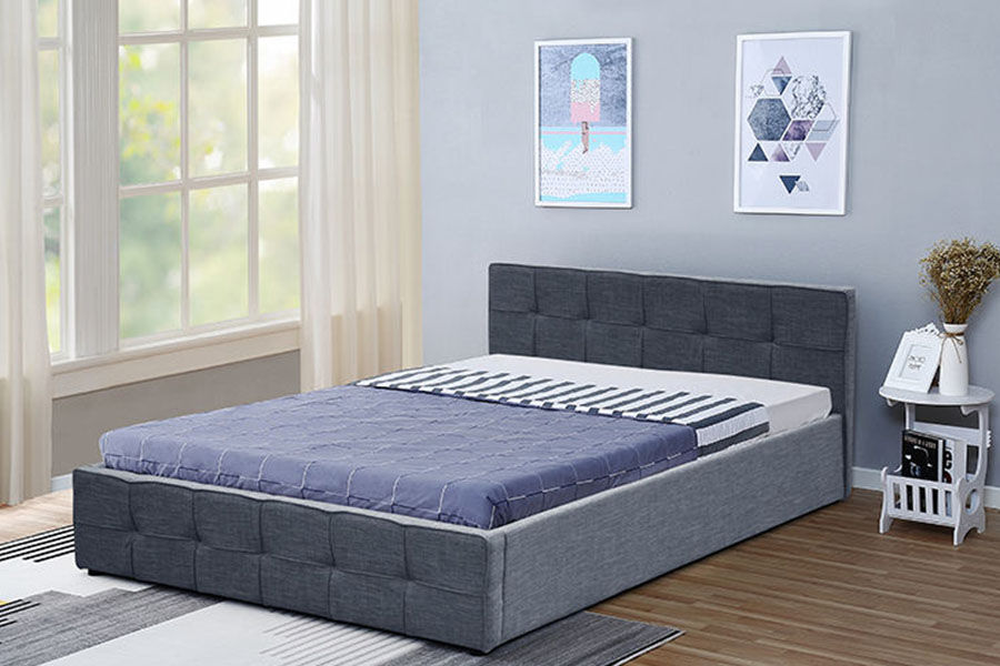 1295G Panel-Headboard Fabricae Reginae Upholstered Ottomanicum at Bed Frame