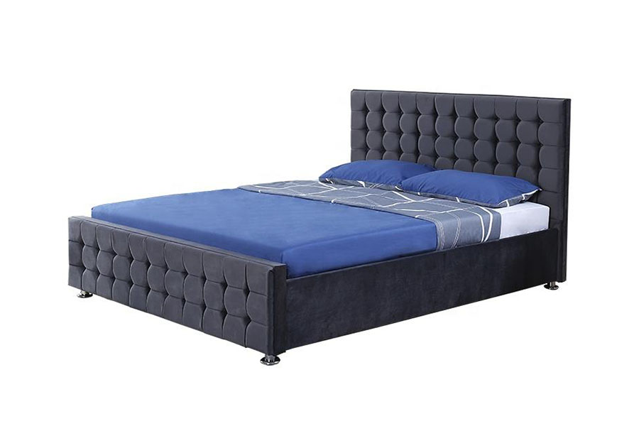 1354G Velvet Tufted Panel Solid-Wood Regis Ottoman Repono Bed Frame