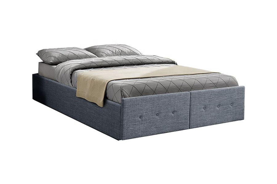 1326DG Gas-Lift Panel-Style Fabric Regina Storage Drawer Upholstered Bed Frame