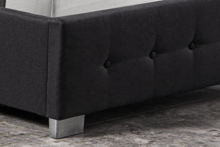 1286G Tufted-Button Solid-Wood Single Upholstered Ottoman Storage Bed Frame