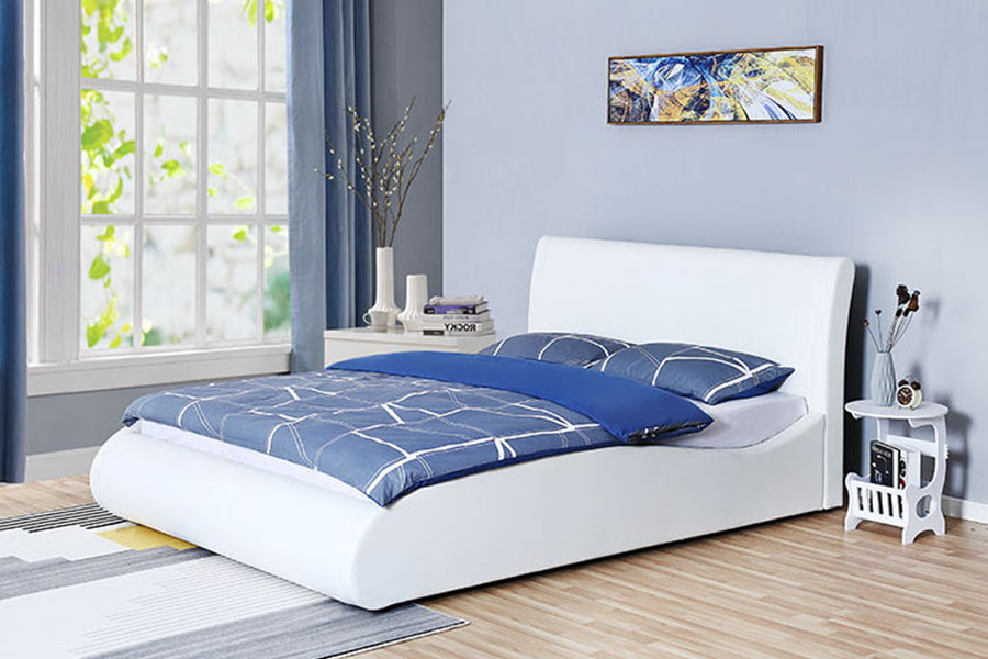 1280G Mollis Headboard Faux-Leather Gas-Leva Cubiculum PRAECLUSIO Bed Frame