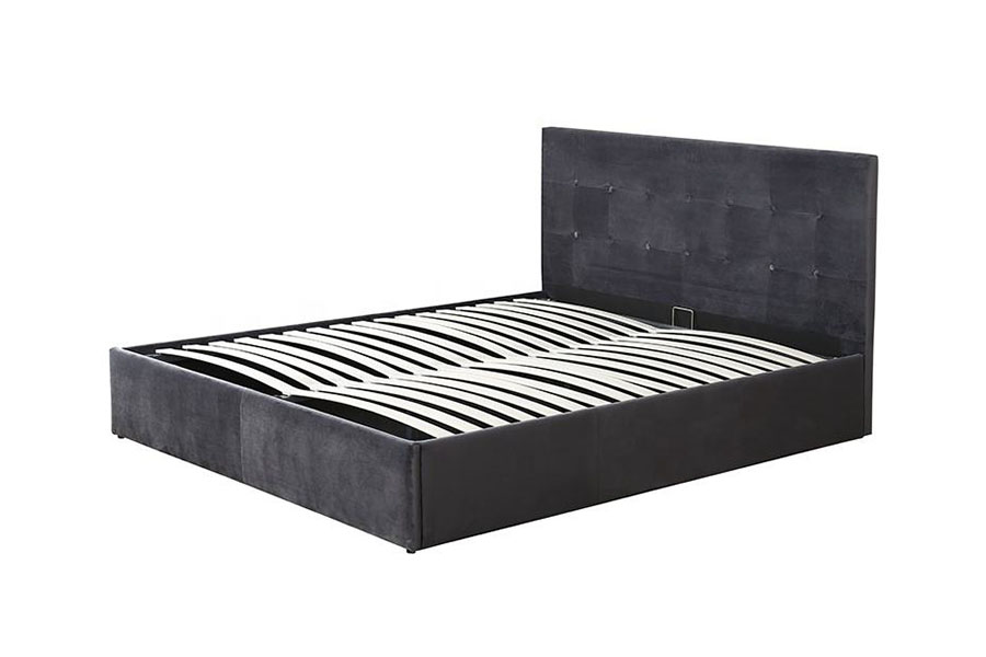 1274G Tufted Space-Saving Leather Hydraulic Leva Regina Storage Bed Frame