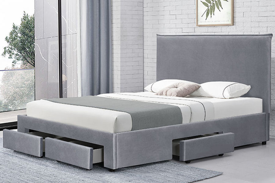 1243D No-Ver PU-Leather Drawer-Base Queen Repono Bed Artus