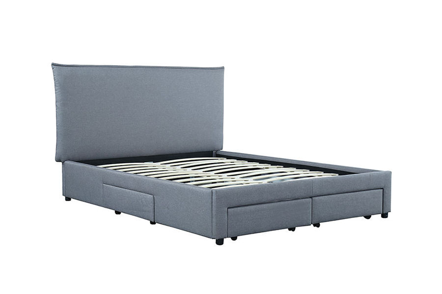 1243D No-Ver PU-Leather Drawer-Base Queen Repono Bed Artus