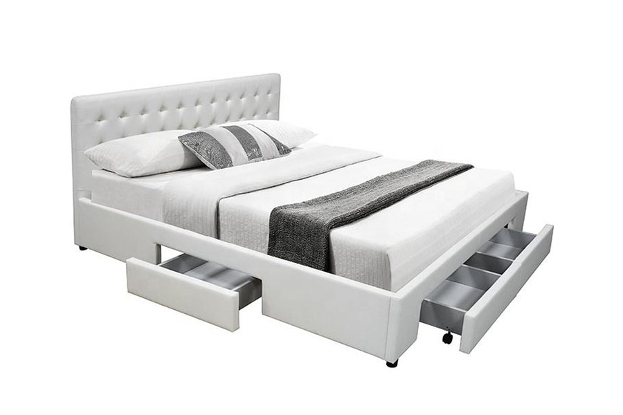 1243D No-Ver PU-Leather Drawer-Base Queen Repono Bed Artus