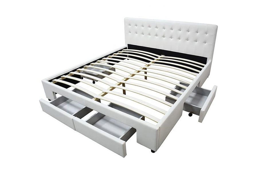 1243D No-Ver PU-Leather Drawer-Base Queen Repono Bed Artus